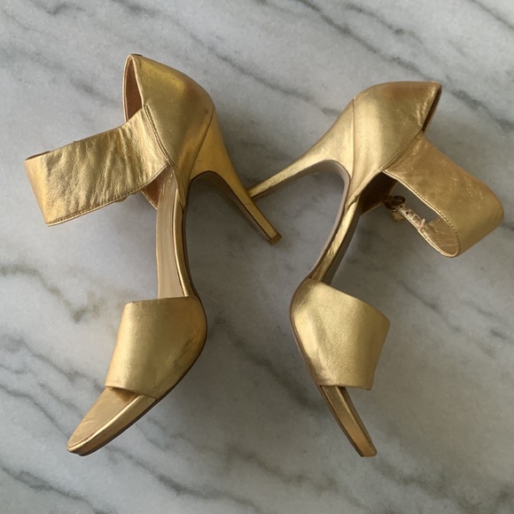 Nine West Womens Gold Strap Sandal Heels - Picture 4 of 5
